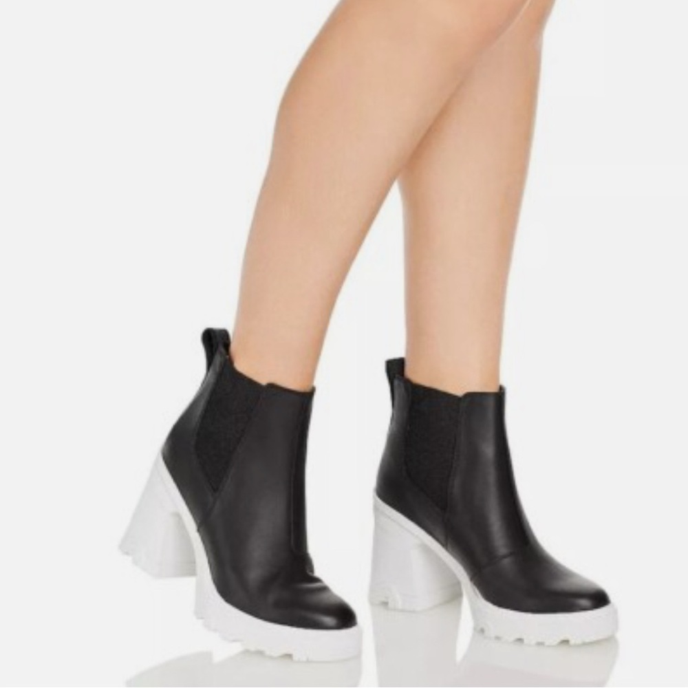 Sorel Brex Waterproof Platform Block Heel Chelsea Boot Black Size 9 - Picture 3 of 13